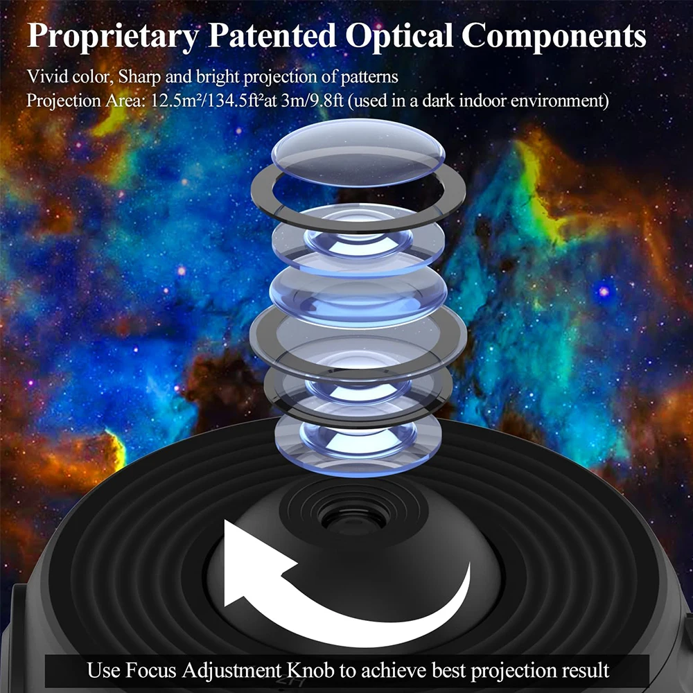 Star Planetarium Projector Night Light with Timer 4K 13 HD Film Discs 360° Rotation Space Galaxy Projector Lamp for Kids Bedroom