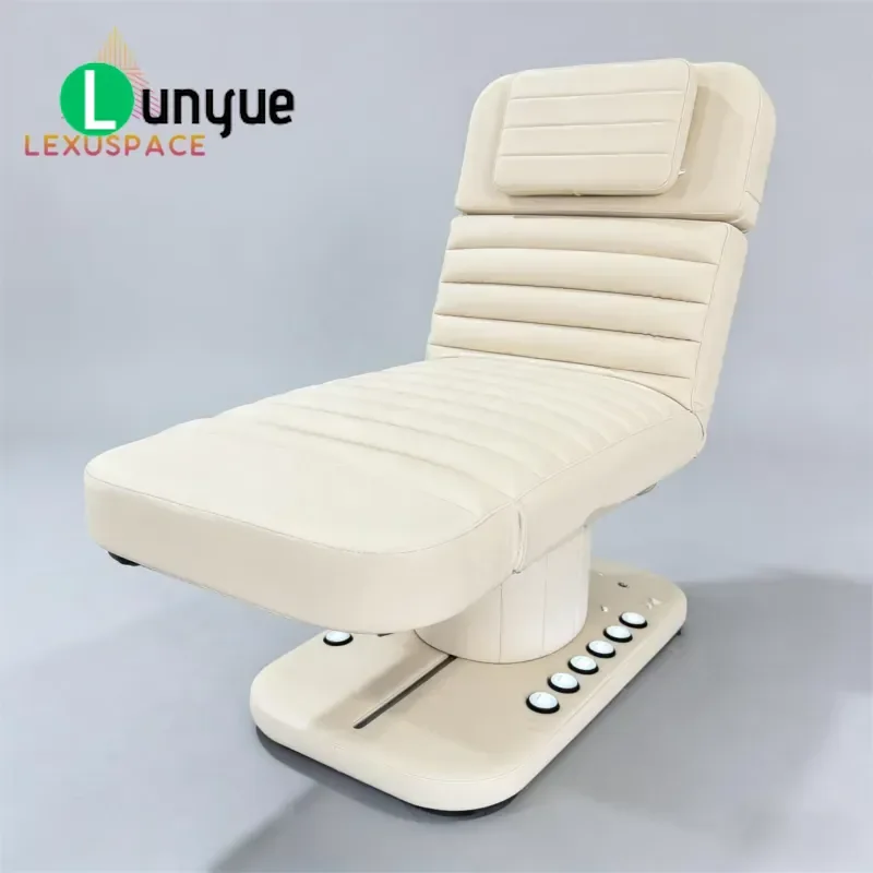 Electric Triple Motor Facial Massage Bed Beauty Spa Eyelash Treatment Table Chair Adjustable Height Comfortable Design