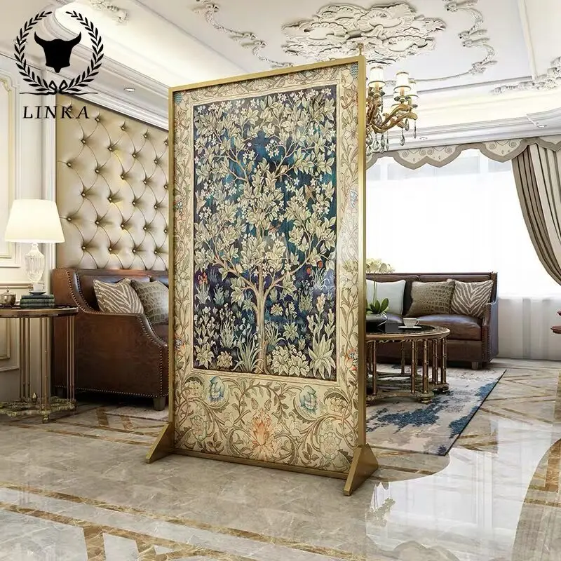 

Light Luxury Stainless Steel Screen Customization, Art Screen Partition, Living Room Entrance Hall Decoration SUS 304