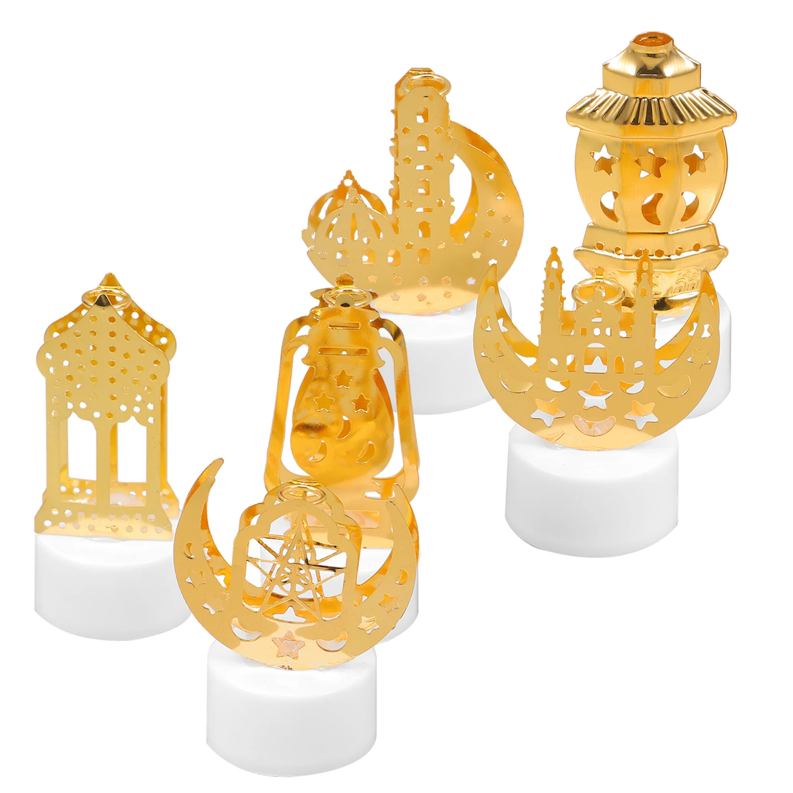 6Pcs Ramadan Mini Lantern Lights Eid Mubarak Decorative Night Lights for Home Ramadan Party Decoration Lantern with LED