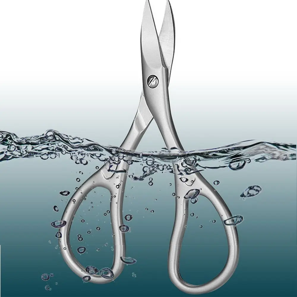 Stainless Steel Nail Clippers Curved Blade Ergonomic Design Manicure Scissors Rust Free Comfortable Grip Nail Trimmer Eyelashes