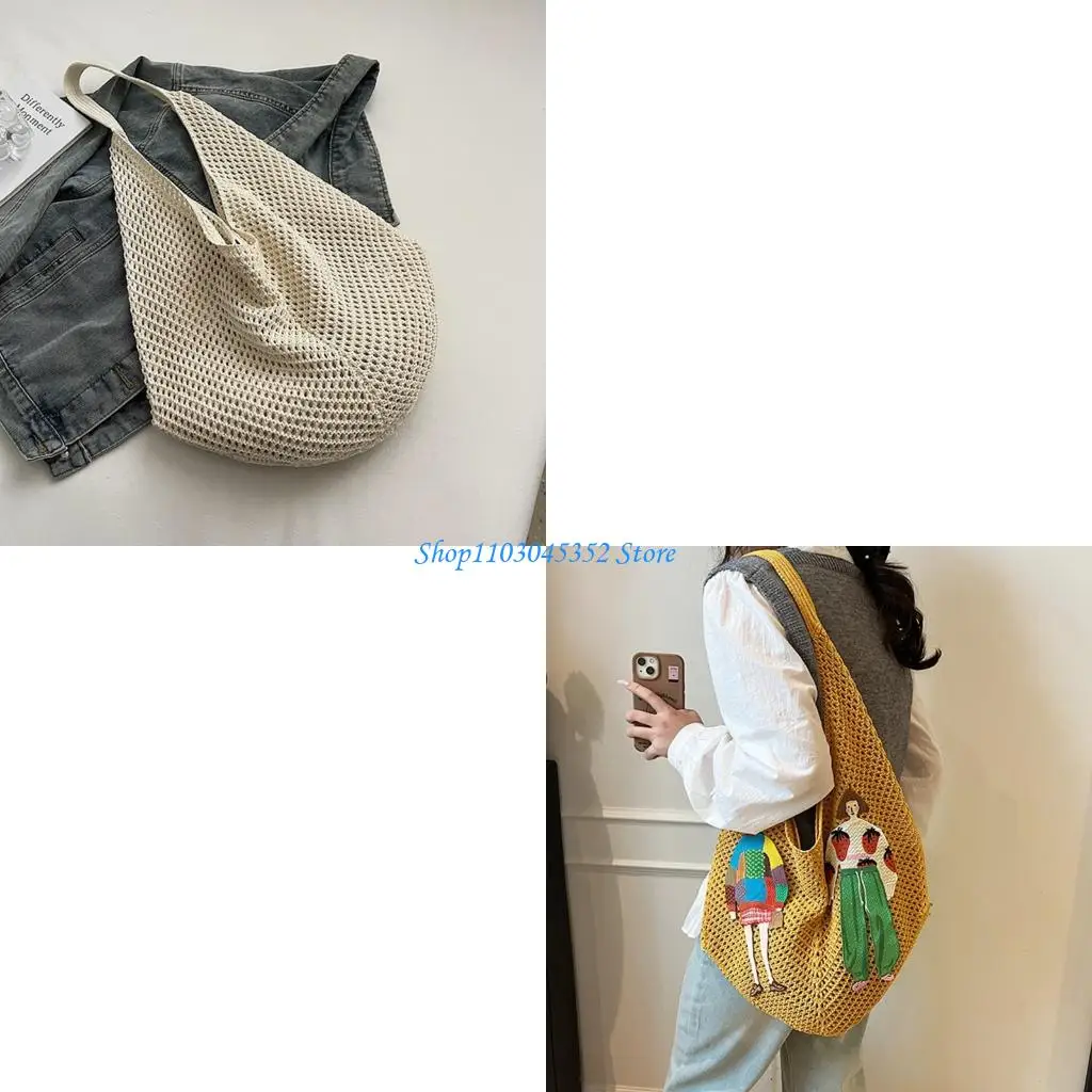 

Women Beach Bag Large Capacity Handbag Korean Styles Underarm Bag for Everyday