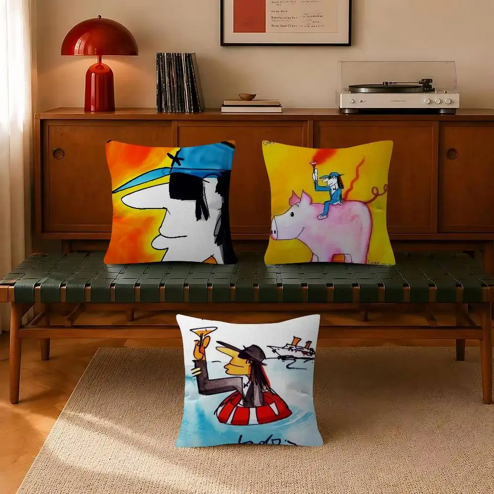 Rock U-Udo LindenbergS  Cushion Cover Pillowcase Upholstery Sofa Throw Pillow Home Decor Pillowcas
