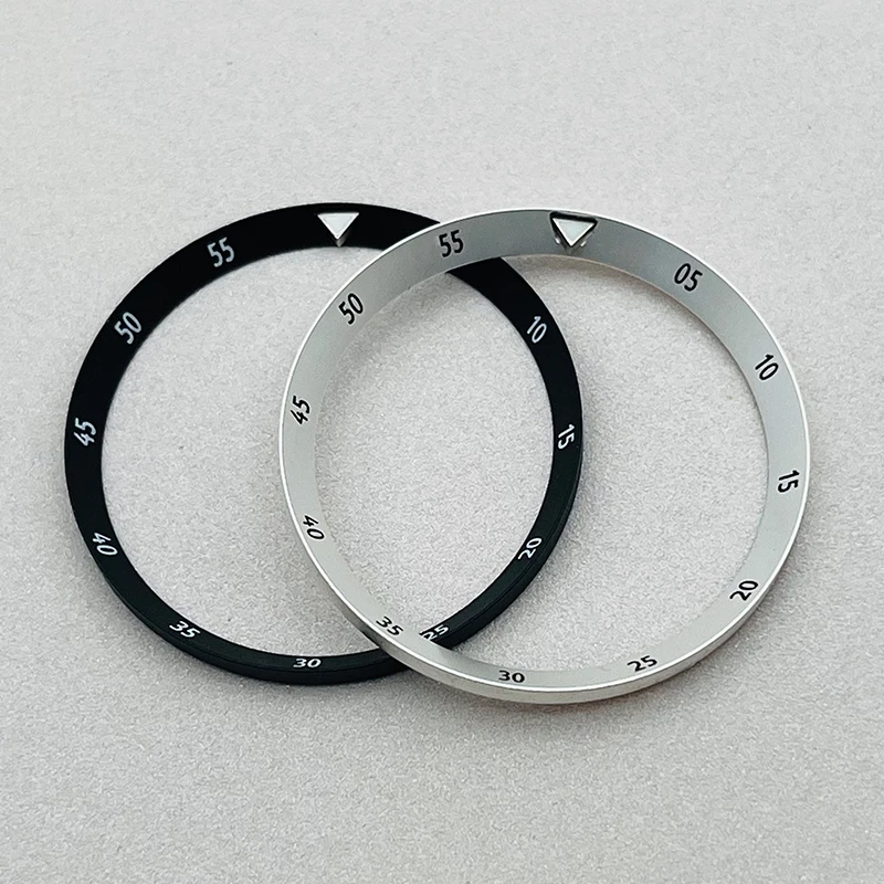 Mod-anillos de sección de reloj blanco y negro, piezas de reparación de reloj, 31,4mm, compatible con Seiko 6105, Tortuga, capitán Willard, Samurai King