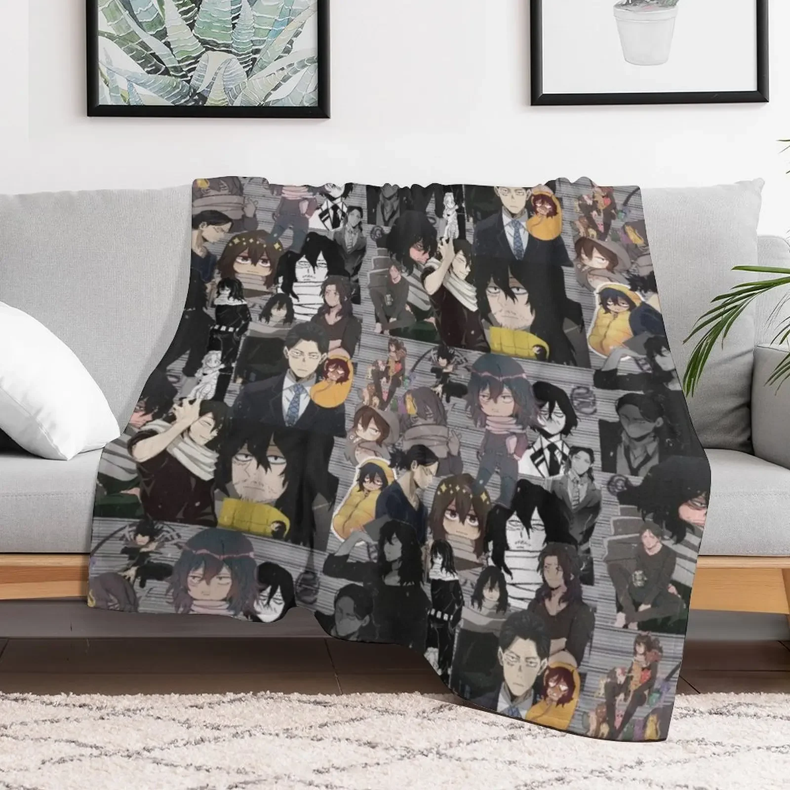 Aizawa Shota Collage Throw Blanket Luxury Thicken Beautifuls Hairy Blankets