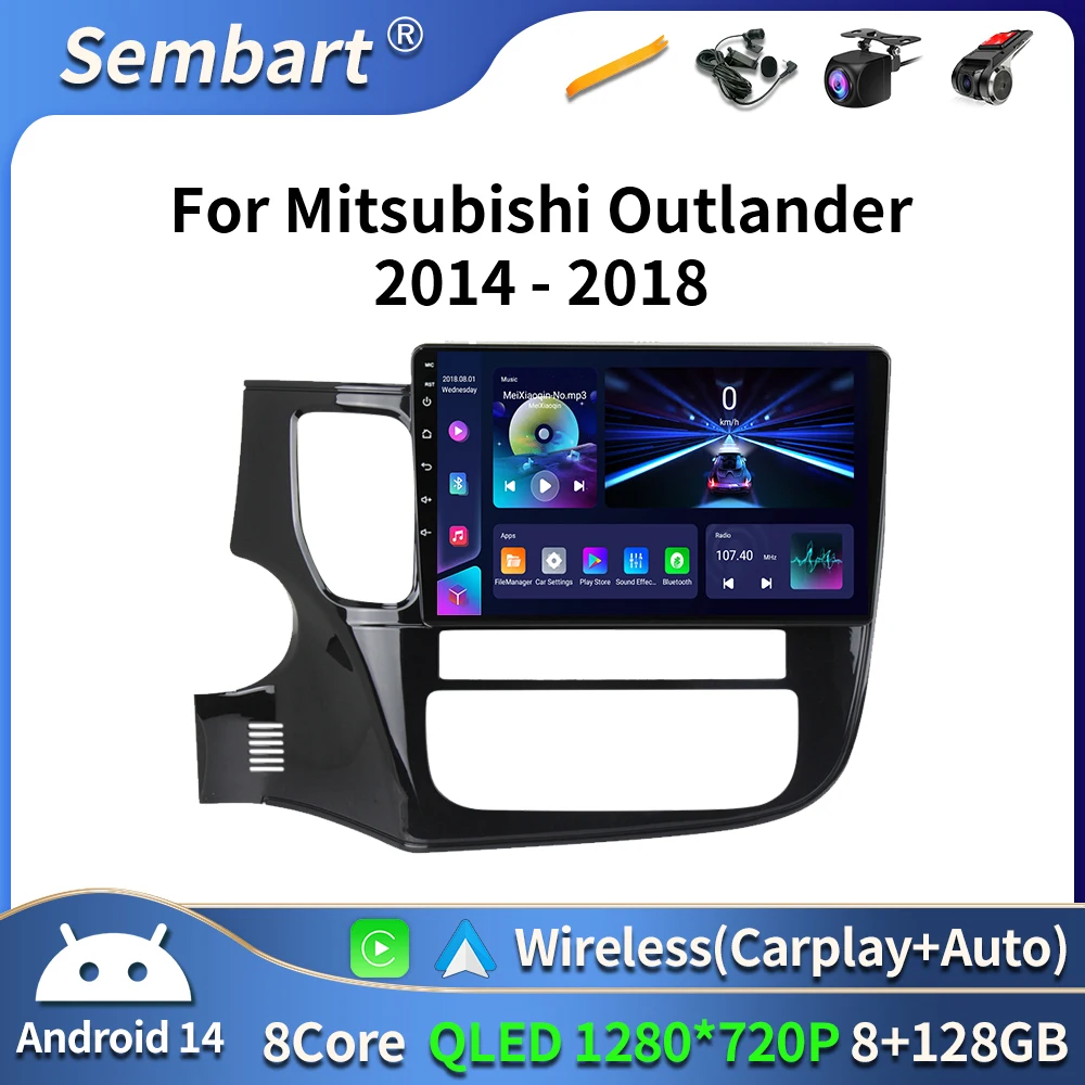 Android 16 Carplay Auto Car Radio Multimedia Player For Mitsubishi Outlander 3 2012-2018 Autoradio GPS Stereo 2din Head Unit BT