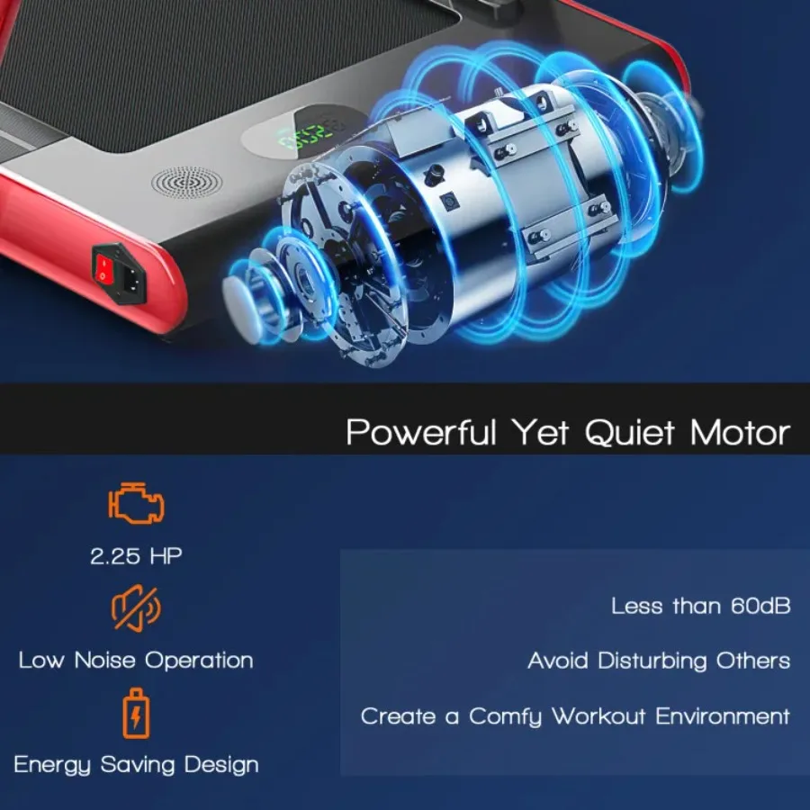 جهاز مشي قابل للطي 2.25 حصان 2 في 1 مع جهاز تحكم عن بعد وشاشة LED