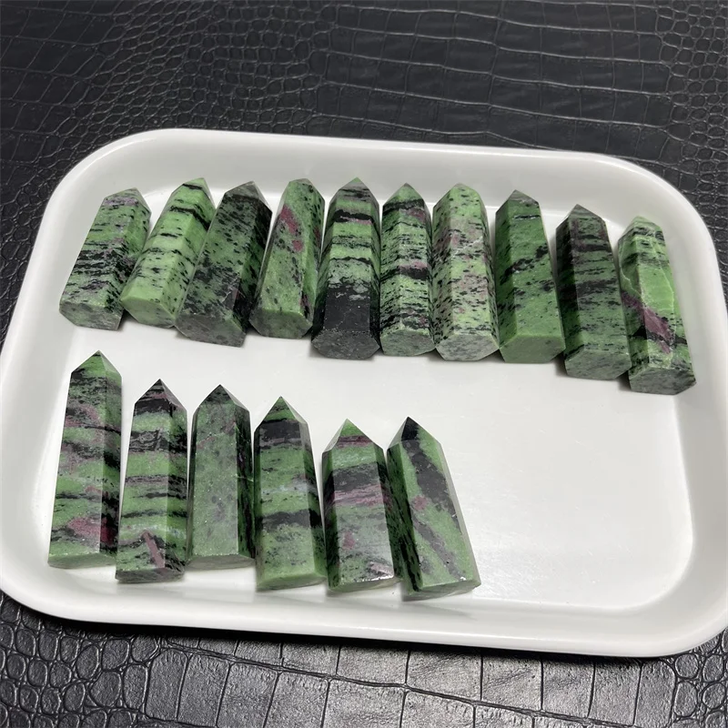 1kg Natural Ruby Zoisite Tower Obelisk Crystal Reiki Energy Healing Stone Ornament for Home Decor