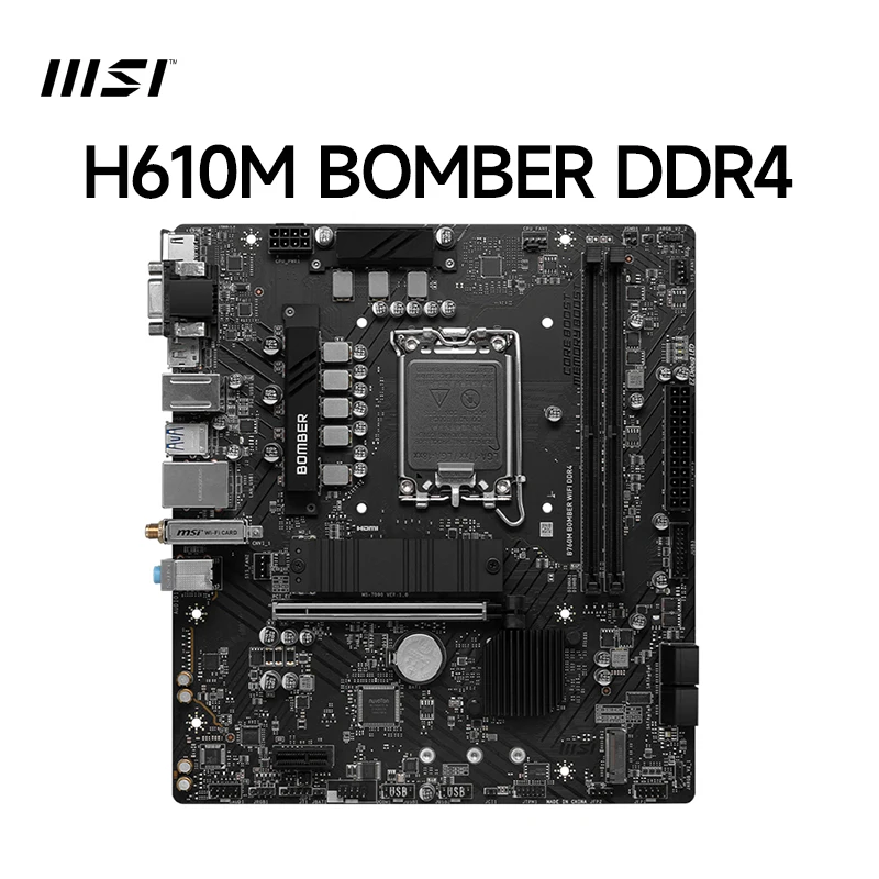 

MSI Diy Gaming Computer H610M BOMBER DDR4 64GB Intel H610 LGA 1700 Motherboard intel 12th/13th Gen Ready, Dual placa mãe