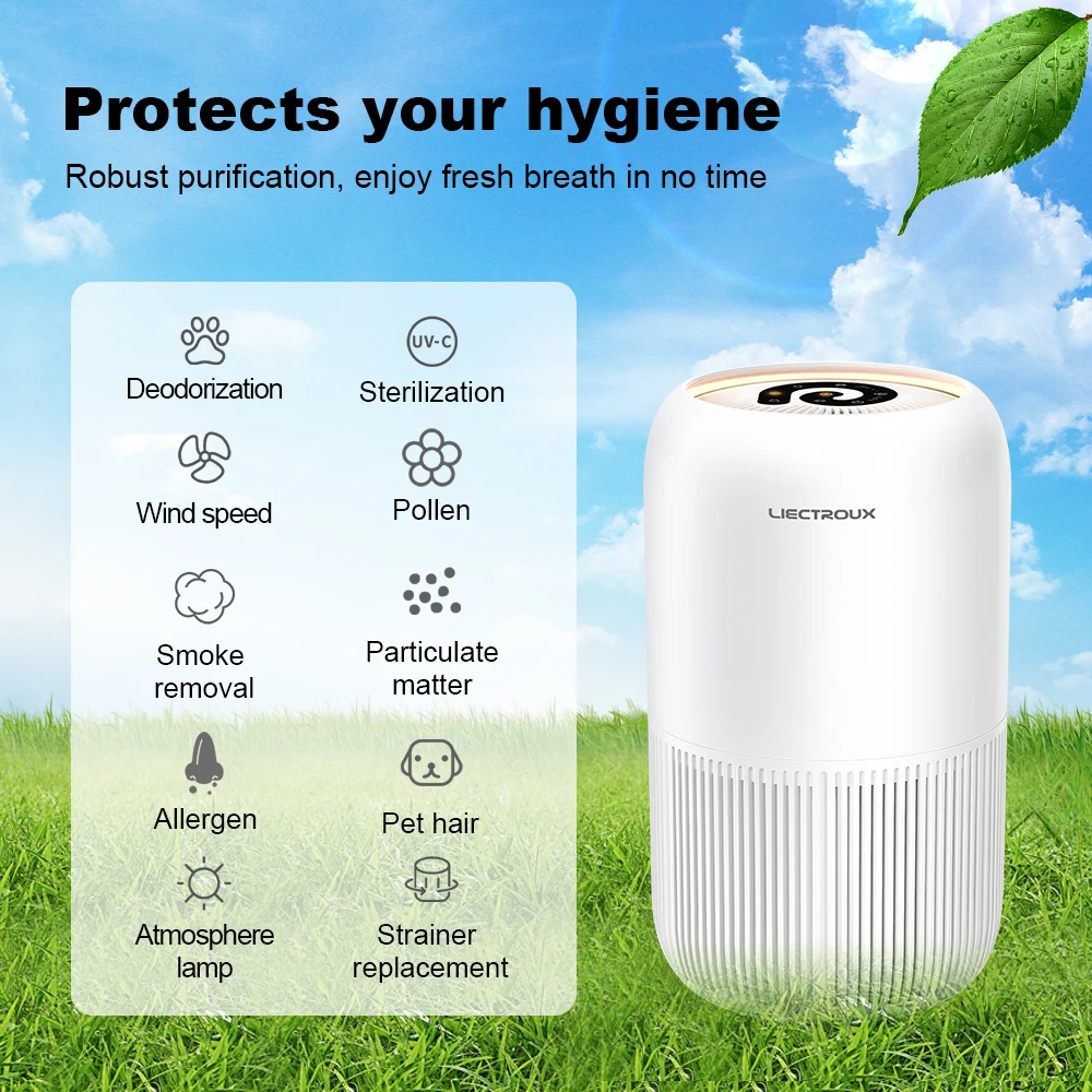 The latest LIECTROUX TR8080 air purifier  with air purifier hepa filter for bedroom true hepa filter