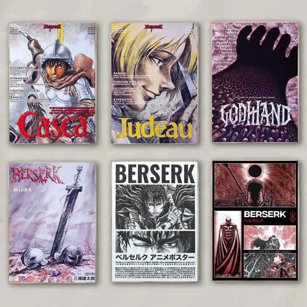 1pc Anime B-Berserk Poster Print For Bedroom Living Room Home Decor Painting Wall Art HD Picture Mural