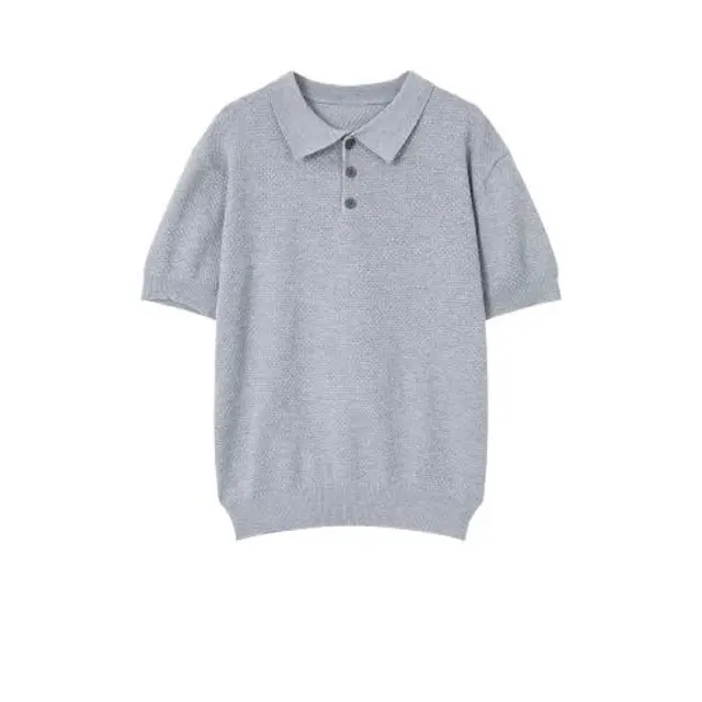 

Mr. WH Texture Sensation Simple Mature Pure Color Shirt Trendy Men's Casual Versatile Collared Top Polyester Fiber Summe...
