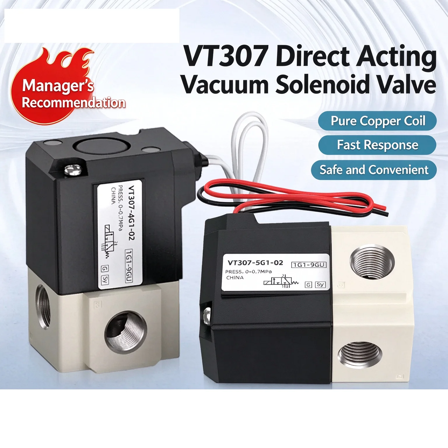 VT307-3G1-01 VT307-3G1-02 vacuum control VT307V-5G1-4G 3G 6G-01/02 2 position 3 way High frequency solenoid valve