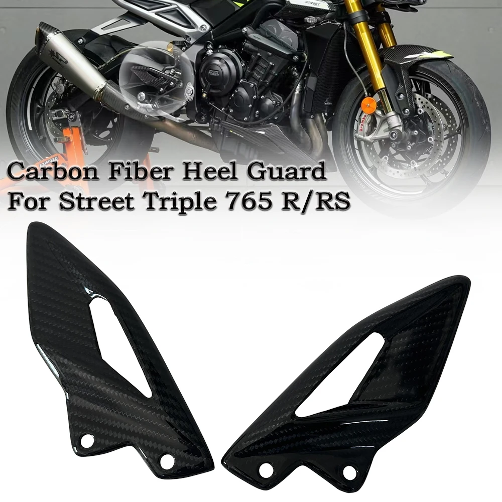 Protector de Talón para Triumph Street Triple 660 765 R RS 2016-2024, Reposapiés, Reducción de Peso, Fibra de Carbono, Accesorios para Moto