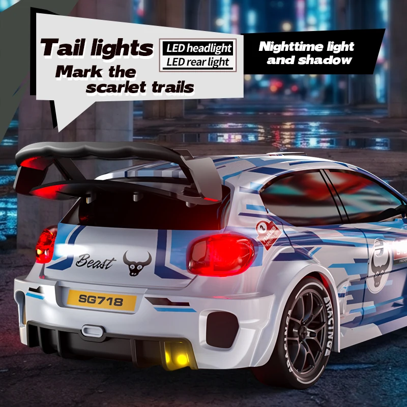 ZLL SG716 SG718 Remote Control 4WD Drift Car Can Control Lighting Model Racing Car 2.4G Multi Speed Adjustment Children Toy Car view 6