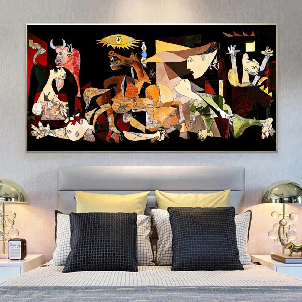 Pablo Picasso Guernica Painting Reproduction Poster Prints For Livng Room Home Decor Abstract Surrealism Canvas Paintng Wall Art