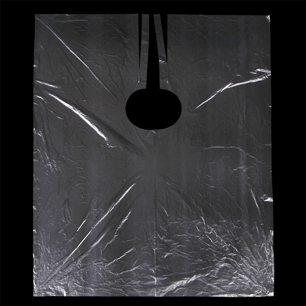 

50Pcs Plastic Hairdressing Shawl Disposable Waterproof Lightweight Transparent Gown for Hair Dyeing Salon and Home