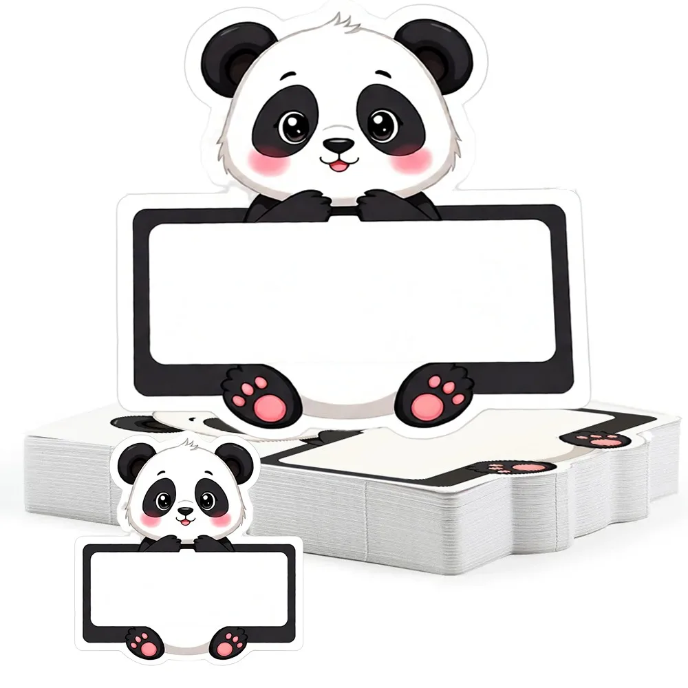 20/50/100pcs Cartoon Panda Wedding Banquet Name Place Cards Seating Number Table Seat Card Kids Birthday Party Baby Gifts Card