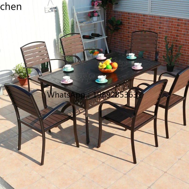 

b cast aluminum table and chair combination courtyard balcony garden terrace home leisure