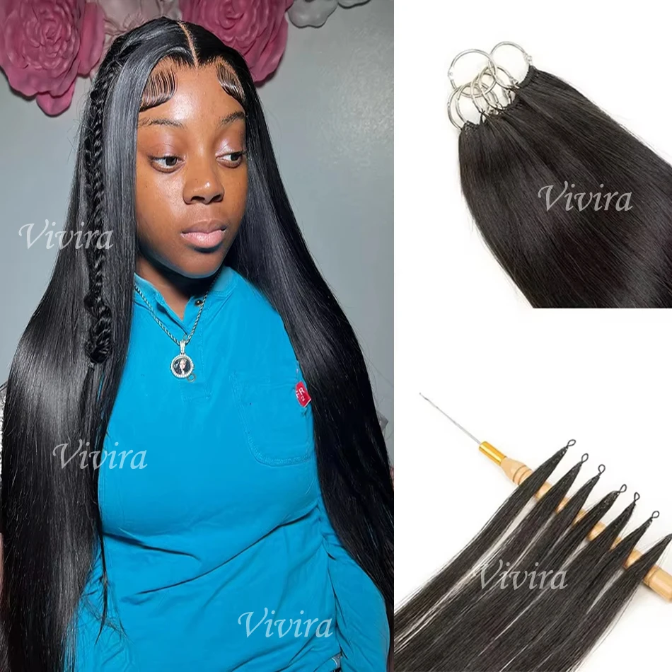 

Прямые волосы для наращивания методом крючковой вязки для чернокожих женщин, без узлов, предварительно разделенные, с эффектом перьев, для наращивания волос.