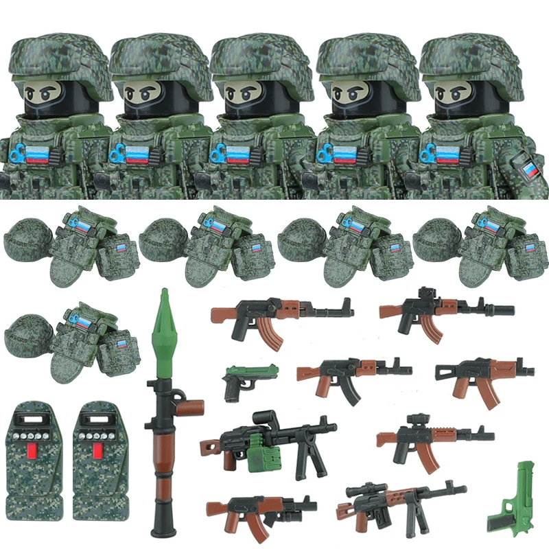 Amerika Armee Kampfuniform Spezialeinheiten Figuren Bausteine Stadt US Special Air Service Soldat Militär Waffen Spielzeug