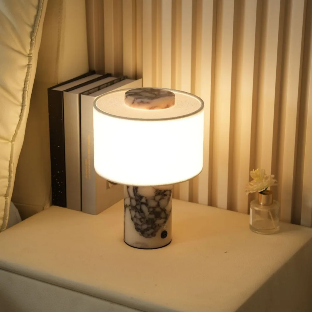 Portable Luxury Stone Atmosphere Charging Desk Lamp Bedroom Study Hotel Bar Bedside Dining Table Desk