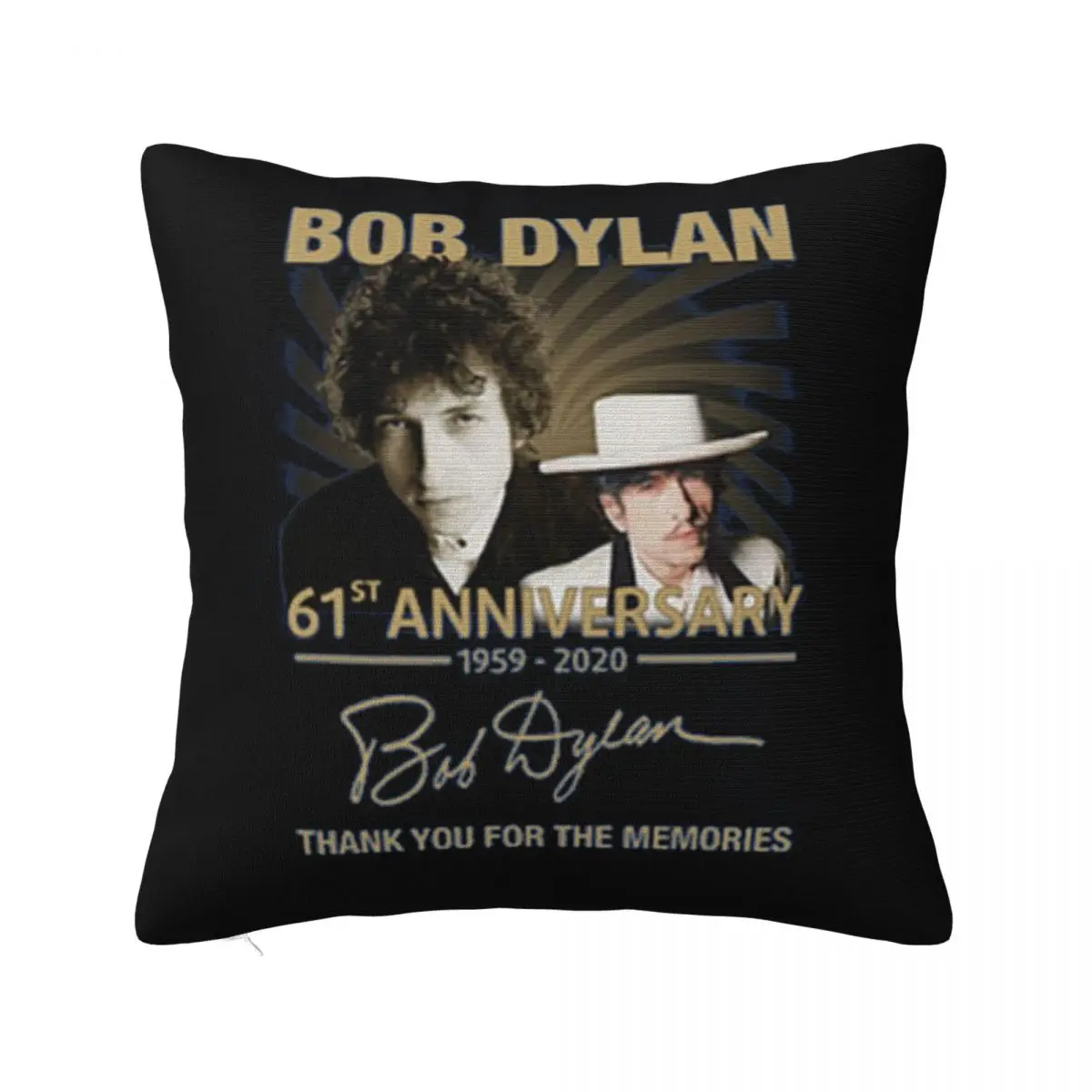 Nice Bob Dylan 61Th Anniversary 1959 2020 Signature Thank You For The Memories Pillow Case