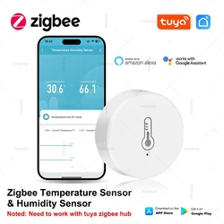 Tuya Smart Zigbee sensore di temperatura e umidità Monitor termometro per interni funziona con Alexa Google Assistant Home Automation