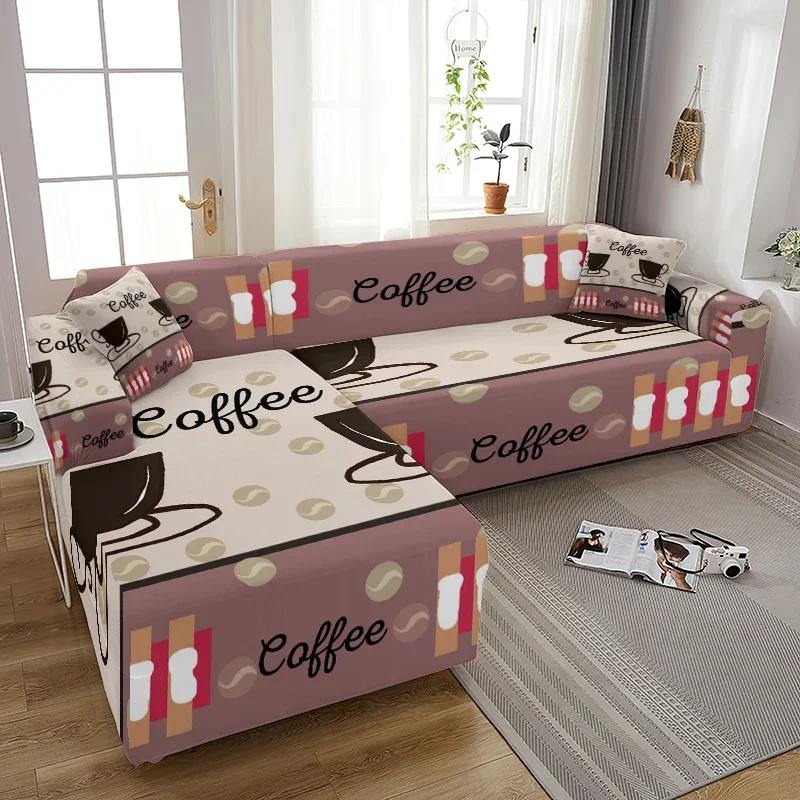 

Coffee Pattern Sofa Cover Decoration Home Flower Fruit Big Sofas Home Cushion Cover Sofa Covers for Living Room