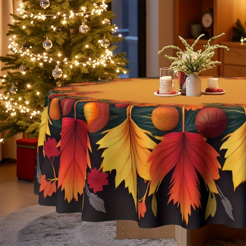 One-piece autumn berry tablecloth, perfect for family dining, kitchen use, restaurant areas and holiday celebrationszyc