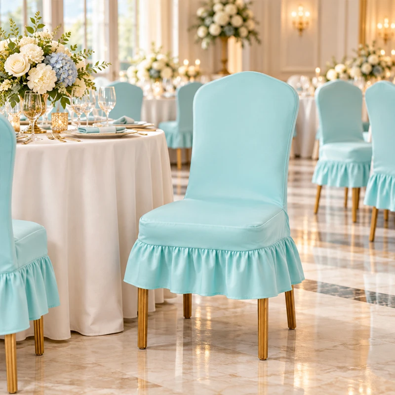 Waterproof Oil-proof Elastic PU Dining Chair Cover, Home Dining Table& Hotel, Wedding, Banquet and Christmas Party Chair Decor