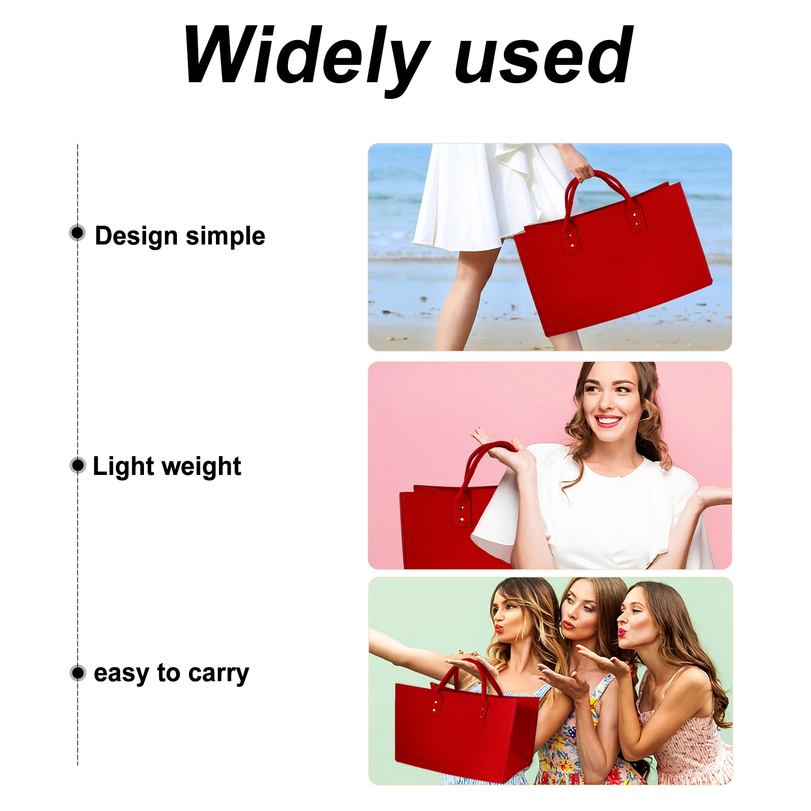 

Multi Functional Felt Firewood Bag Foldable Lightweight Storage Pouch For Camping Logs Garden Accessories Red Outdoor Oboes Case
