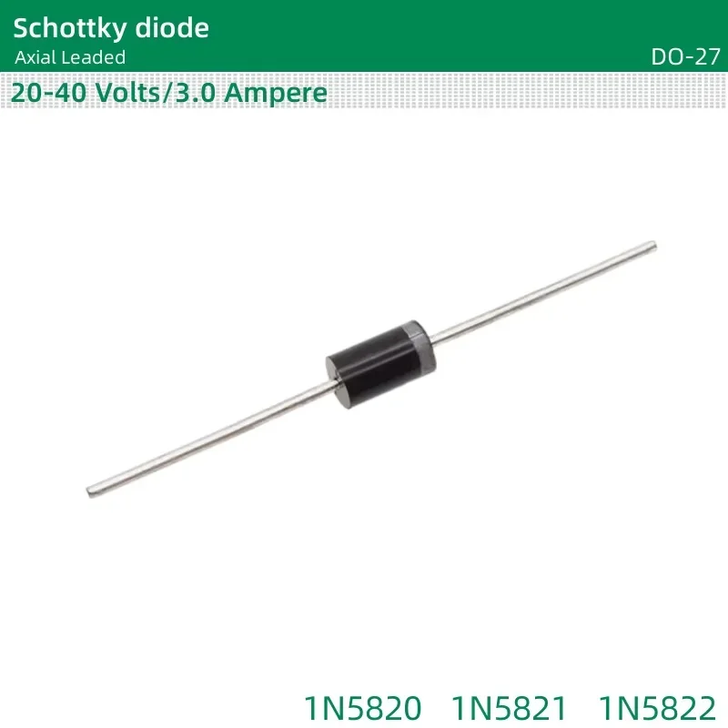 50pcs/lot Schottky diode DO-27 package 1N5820 1N5821 1N5822 Axial Leaded 20-40 Volts 3.0 Ampere