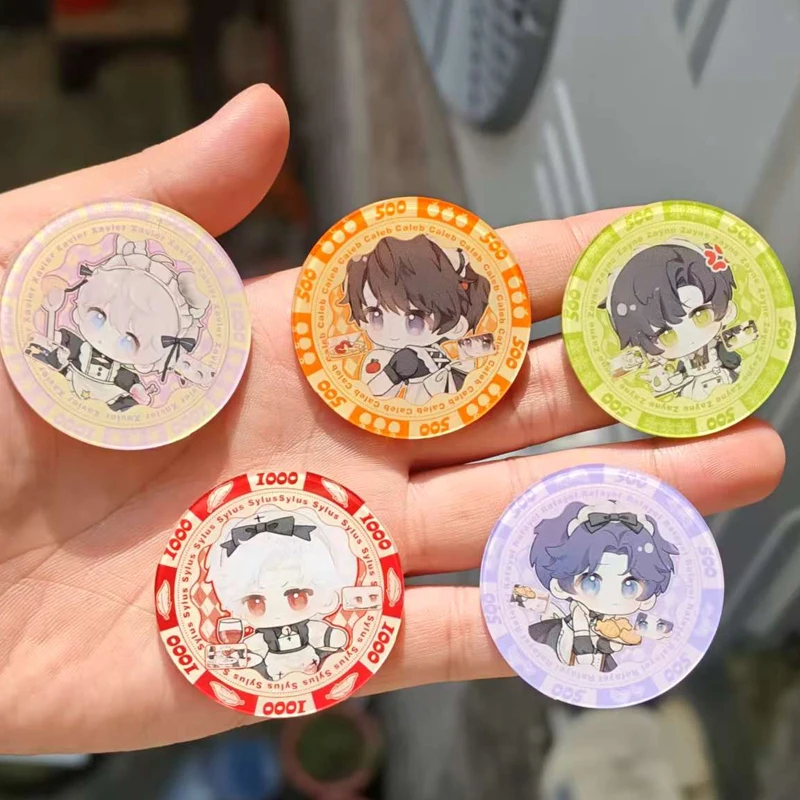 5Pcs/Set Game Love and Deepspace creative personalized cartoon commemorative coins Xavier Zayne Rafayel ralayo Sylus Caleb
