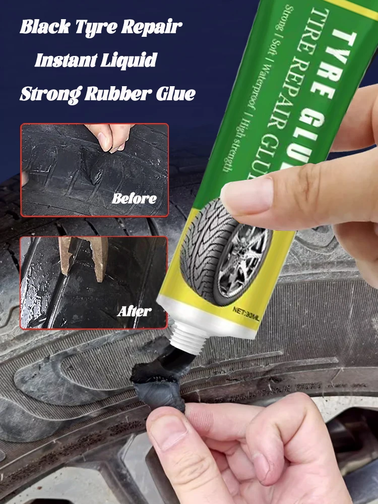 

Black Tire Repair Glue Liquid Strong Rubber Wear-resistant Non-corrosive Waterproof High-Temperature Resistant Repair Adhesive