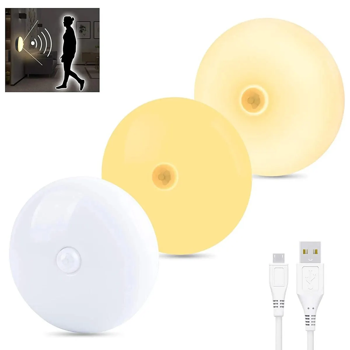 

Датчик движения, ночник, домашний USB перезаряжаемый долговечный аккумулятор, магнит, лампа с автоматическим включением/выключением для прихожей, детской лестницы