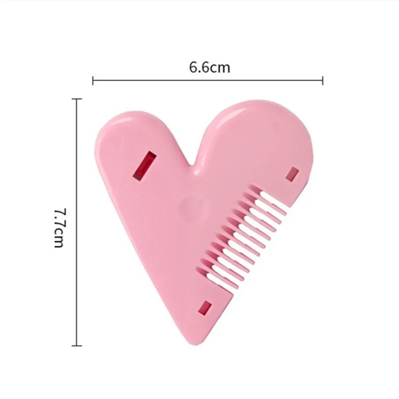 Cute Bangs Trimming Artifact Children\'s Trimmer Peach Heart Double-sided Hair Brush DIY Women Hair Trimmer Fringe Cut Tool