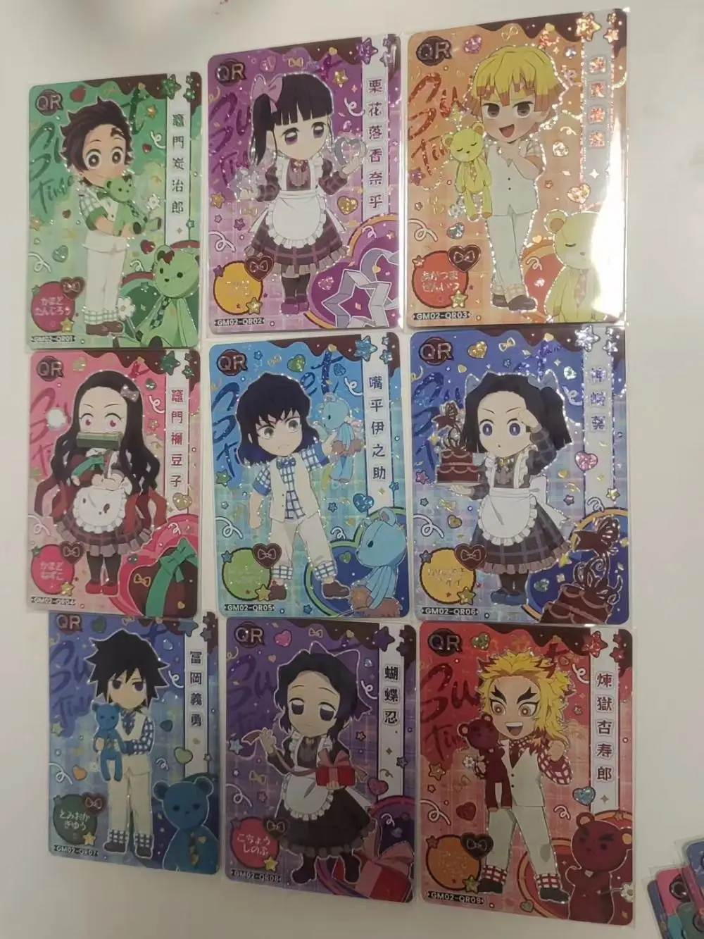 Anime Demon Slayer Kamado Nezuko Agatsuma Zenitsu Kochou Shinobu Uzui Tengen QR SSP LR SP series collection card Children\'s toys