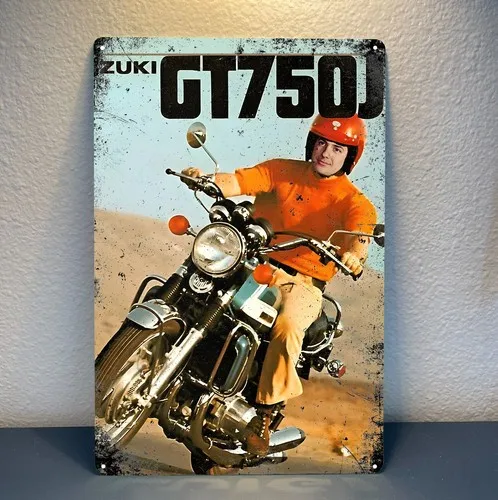 

Металлический постер с изображением мотоцикла Gt750j - коллекционная жестяная табличка