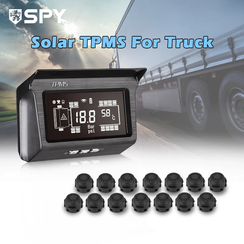 SPY Tire air pressure sensor for heavy trucks solar truck tire  gauges tyre   system tmps