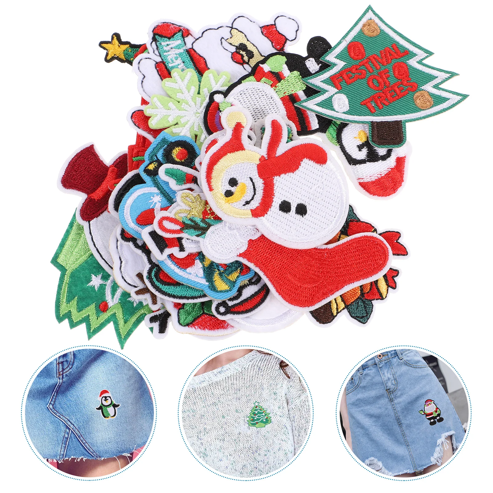 

18 Pcs Christmas Santa Cloth Patches for Kids Gifts Embroidery DIY Labels Cartoon Stickers Fashion Accessories