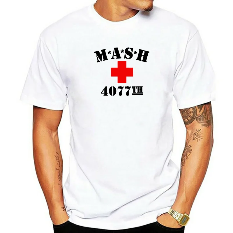 M*A*S*H + 4077th T-Shirt - USA ARMY Retro Mash TV Series Fan Unisex Mens New T-Shirt Men Fashion T Shirts Basic Models