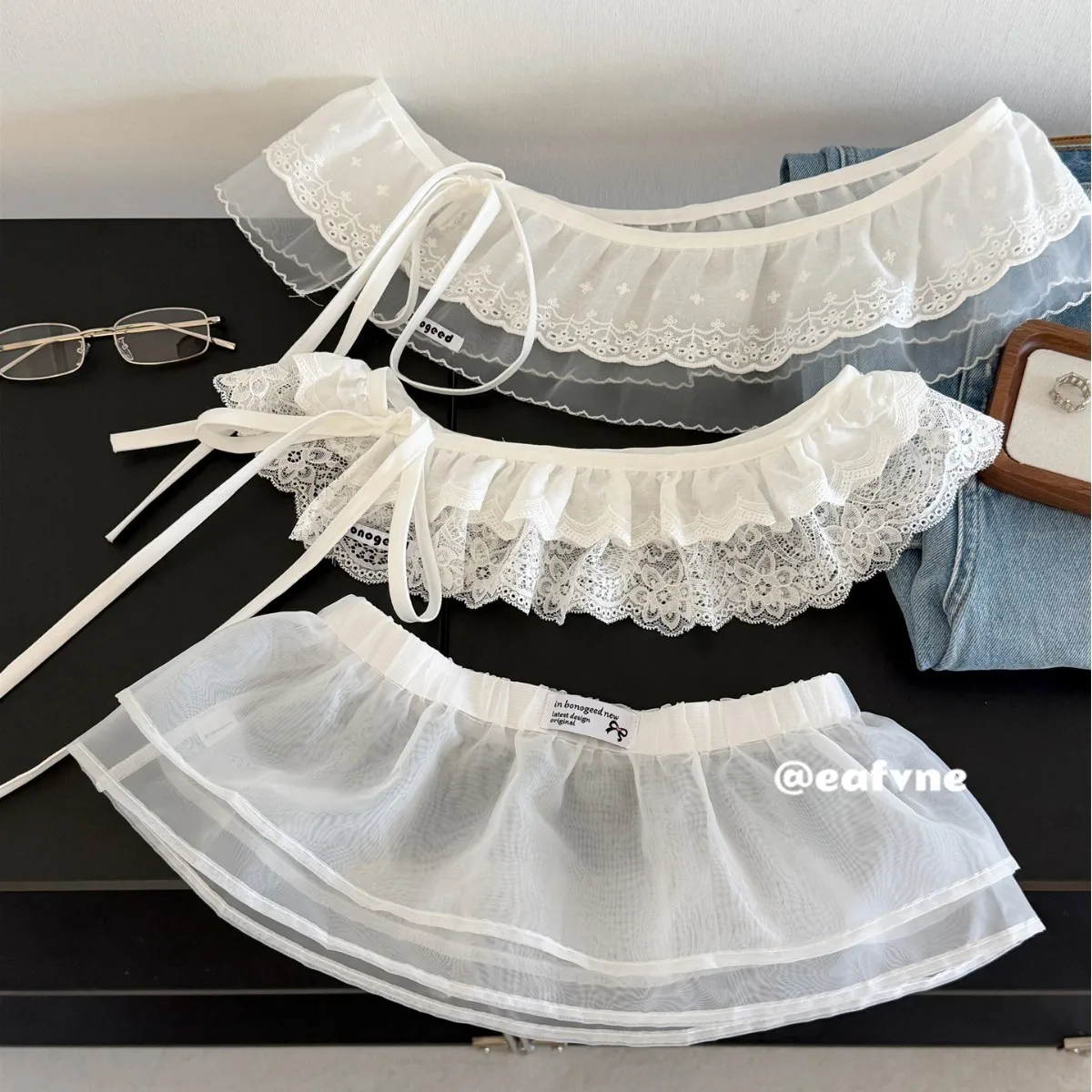 2026 New Ballet Style Solid Color Lace Layering Skirt Double Layer Ruffle Hem Cake Skirt for Women