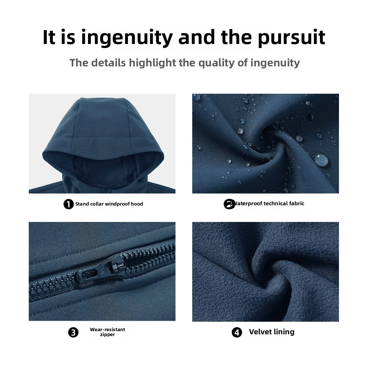 GOLDEN CAMEL Men's Fleece Jackets Casual Tops Windbreaker 2025 Autumn New Thin Lightweight Hooded Jacket for Men Winter Coats image 5