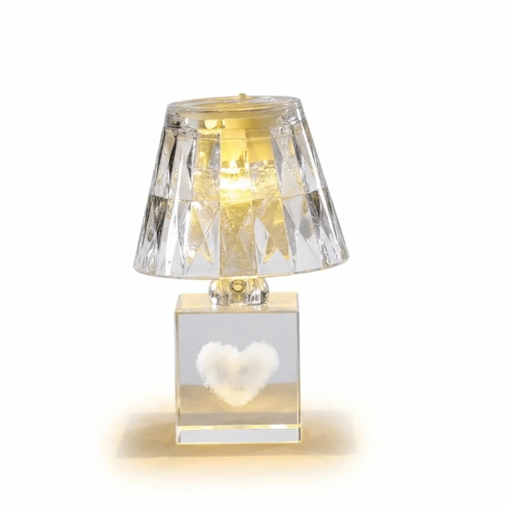 Creative LED Modern Crystal Table Lamp Transparent Romantic Crystal Diamond Desk Lamp Portable Whale Bedside Night Light Home