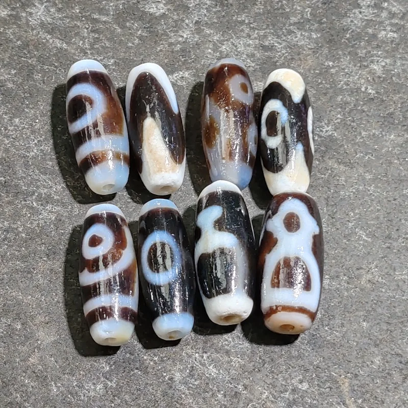 

10pcs Xizang Agate Dzi3 Eyes Tiger Tooth Aquarius and Other Totem Heavenly Beads Necklace Pendant DIY Accessories