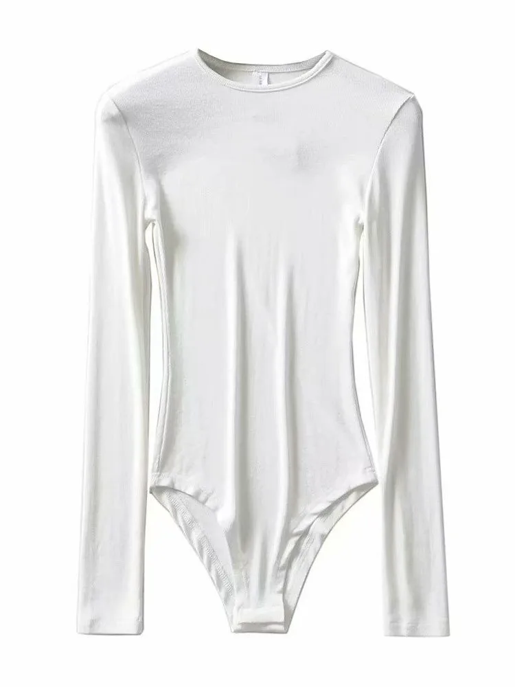 

Женский длинный комбинезон-боди, комфортный, облегающий, с круглым вырезом, эластичный, модный, базовый слой