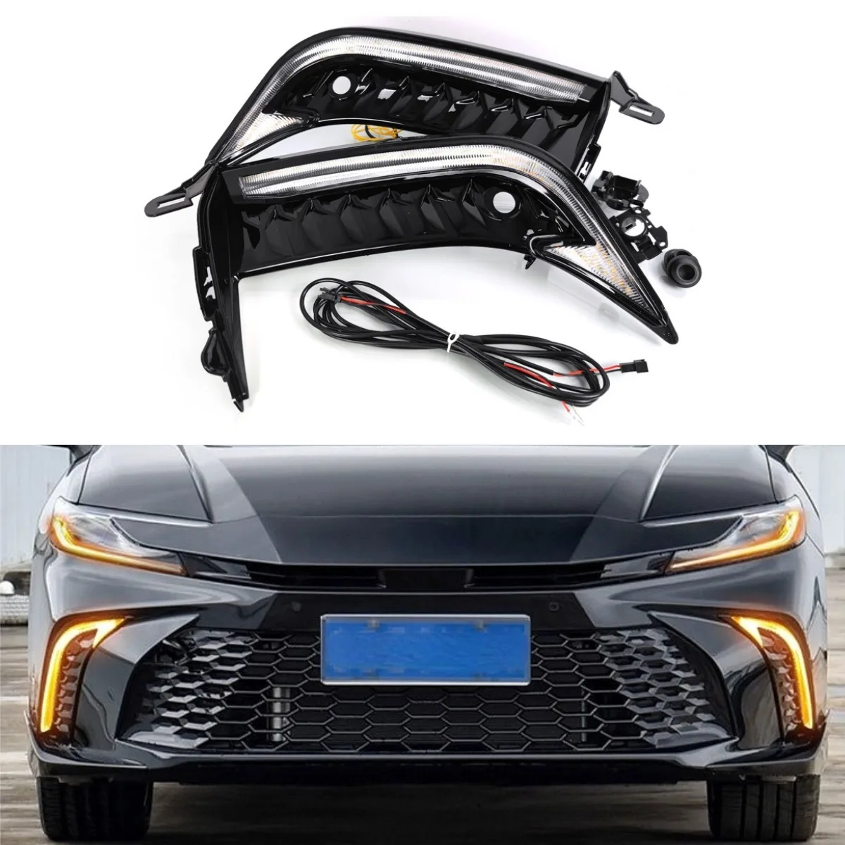

For Toyota Camry 2024+ Front Bumper Light LED Front Bumper Brake Fog Light Daytime Running Light Modification Part