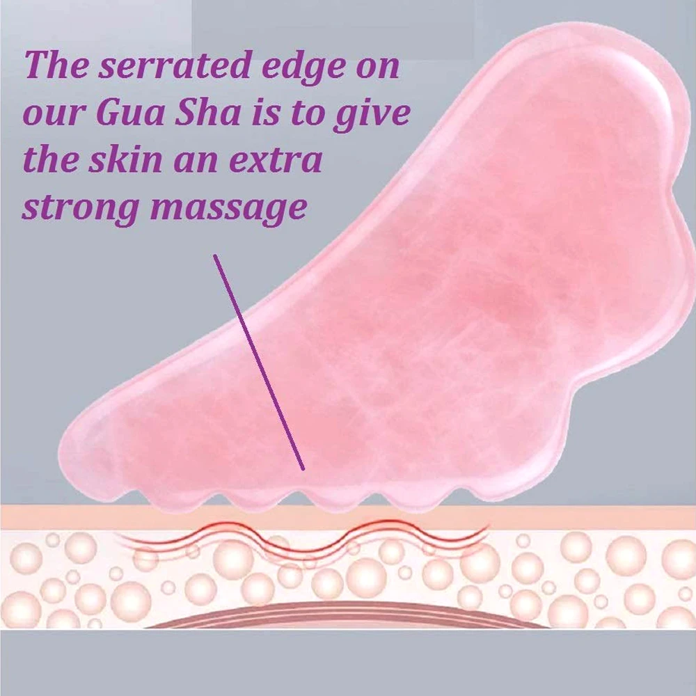 Gua Sha Massage Tool for Scraping Facial and Body Skin Massage Made of Rose Quartz Stone for Acupressure Scrapper Facial Tools