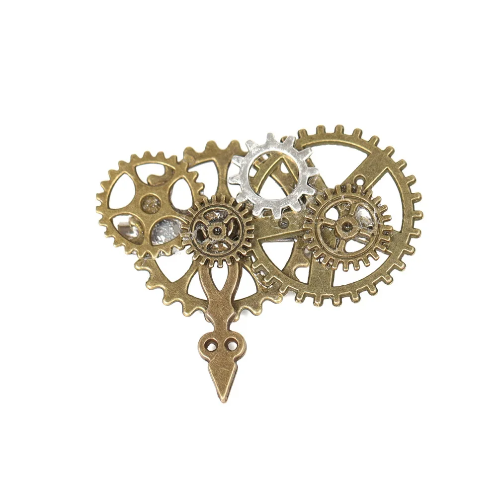 New Vintage Steampunk Wings Brooch Taseel Chain Lapel Pins and Brooches Men Shirt Suit Badge Jewelry for Women Accessories